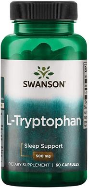 L-триптофан, L-Tryptophan, Swanson, 500 мг, 60 капсул (SWV-11502), фото
