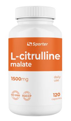Sporter, L-цитруллин malate, 1500 мг, 120 капсул (817243), фото