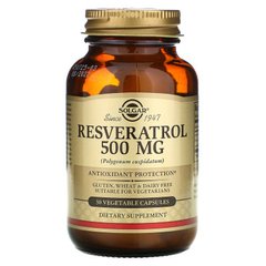 Solgar, Ресвератрол, 500 мг, 30 растительных капсул (SOL-31045), фото