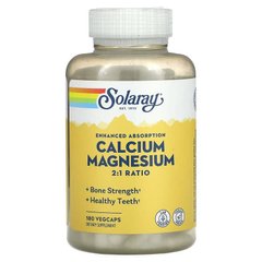 Кальцій і магній, Calcium and Magnesium, Solaray, 180 капсул (SOR-04531), фото