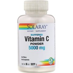 Витамин С, Vitamin C Powder, Solaray, порошок, 5000 мг, 227 г (SOR-04497), фото