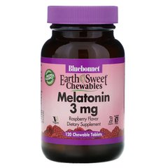 Bluebonnet Nutrition, EarthSweet, мелатонин, натуральный малиновый вкус, 3 мг, 120 жевательных таблеток (BLB-00994), фото