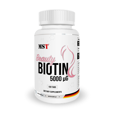MST Nutrition, Beauty Біотин, 5000 мкг, 100 таблеток (MST-16305), фото