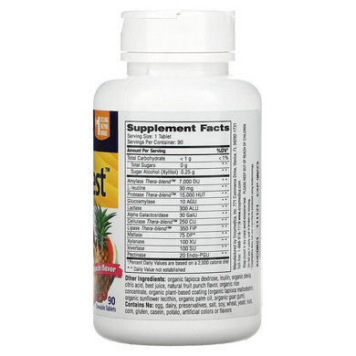 Enzymedica, Kids Digest, жевательные пищеварительные ферменты, фруктовый пунш, 90 жевательных таблеток (ENZ-11011), фото