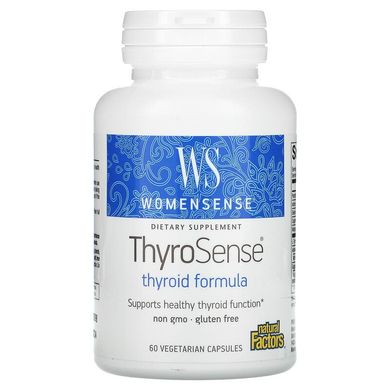 Natural Factors, WomenSense, ThyroSense, средство для щитовидной железы, 60 вегетарианских капсул (NFS-04940), фото
