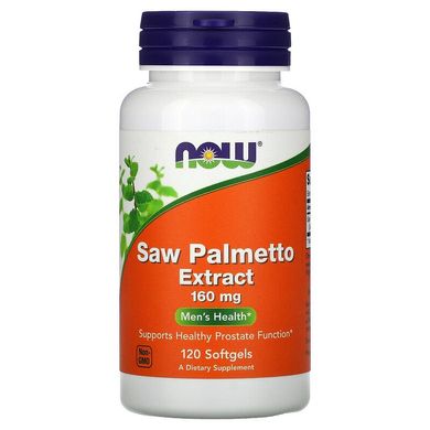 Now Foods, Saw Palmetto, екстракт сереної, 160 мг, 120 капсул (NOW-04742), фото