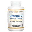 California Gold Nutrition, Омега-3, Рыбий жир премиум-класса, 100 желатиновых мягких таблеток (MLI-00952)