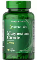 Магний цитрат, Magnesium Citrate, Puritan's Pride, 200 мг, 90 капсул (PTP-53621), фото