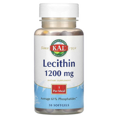 KAL, Лецитин, 1200 мг, 50 м’яких гелевих капсул (CAL-36539), фото