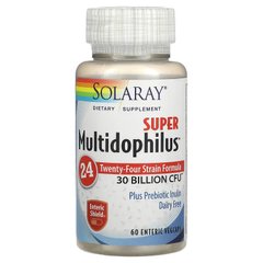Solaray, Super Multidophilus, пробиотики, 15 млрд КОЕ, 60 капсул Vegcaps с кишечнорастворимой оболочкой (SOR-90578), фото