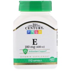 Витамин Е- 400, 21st Century Health Care, 110 капсул (CEN-21245), фото