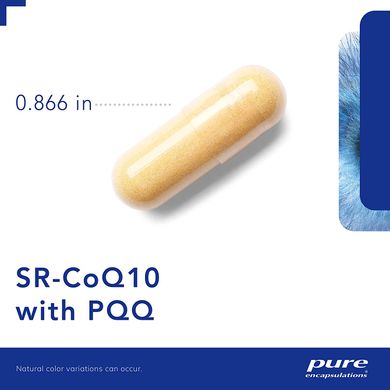 SR-Коензим Q10 c Пірролохінолінхіноном, SR-CoQ10 with PQQ, Pure Encapsulations, 60 капсул, (PE-01265), фото