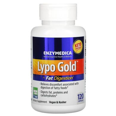 Enzymedica, Lypo Gold, препарат для переваривания жиров, 120 капсул (ENZ-98131), фото