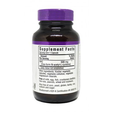 NAC (N-ацетил-L-цистеїн) 500мг, Bluebonnet Nutrition, 30 гелевих капсул (BLB-00062), фото