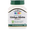 21st Century, экстракт гинкго билоба, стандартизованный, 60 мг, 60 вегетарианских капсул (CEN-21249)