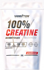 Vansiton, Креатину моногідрат, сила креатину, полуниця, 500 г (VAN-59178), фото