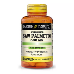 Со пальметто 500 мг, здоровье простаты, Saw Palmetto, Mason Natural, 60 капсул (MAV-11515), фото