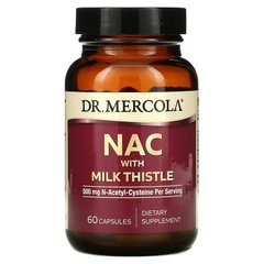 Dr. Mercola, NAC с расторопшей, 500 мг, 60 капсул (MCL-01739), фото