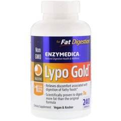 Enzymedica, Lypo Gold, препарат для переваривания жиров, 240 капсул (ENZ-98132), фото