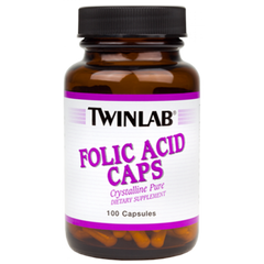 Фолієва кислота, Folic Acid, Twinlab, 800 мкг, 100 капсул, (TWL-00621), фото