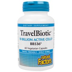 Пробиотик BB536, TravelBiotic, Natural Factors, 10 млрд, 60 капсул (NFS-01812), фото