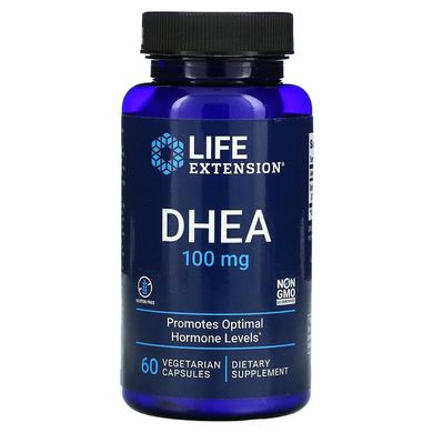 Life Extension, ДГЕА, 100 мг, 60 вегетаріанських капсул (LEX-16896), фото