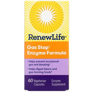 Renew Life, Gas Stop Enzyme Formula, 60 вегетарианские капсулы (REN-53489), фото
