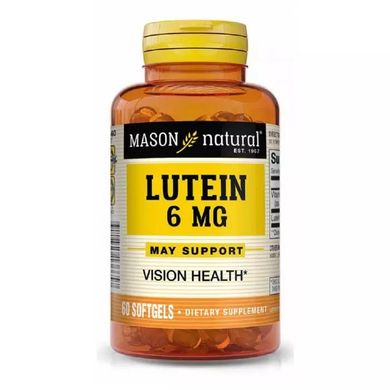 Mason Natural, Лютеїн, 6 мг, 60 гелевих капсул (MAV-13665), фото