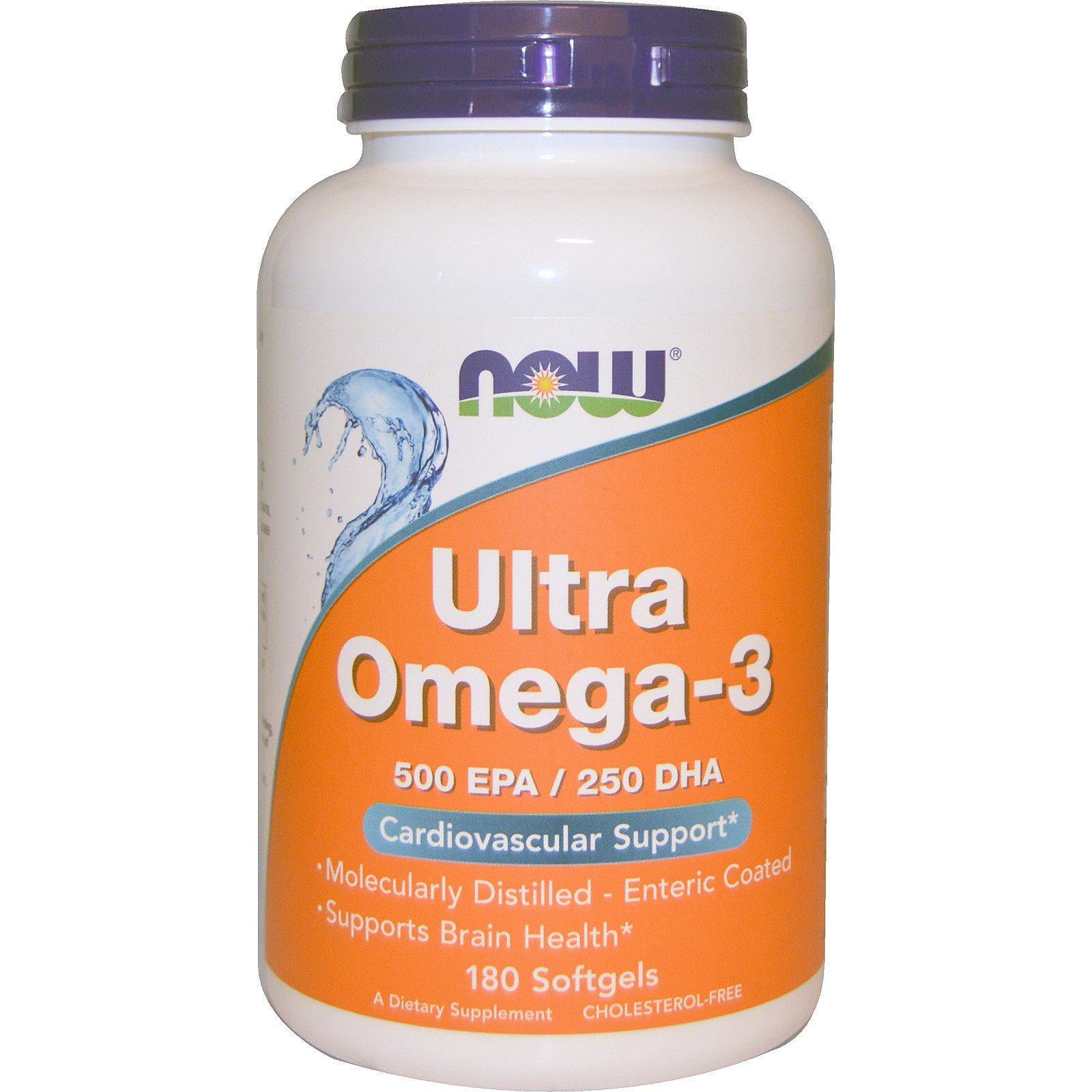 Супер омега 3, Omega-3, Now Foods, 500 EPA/250 DHA, 180 капсул, (NOW-01662)