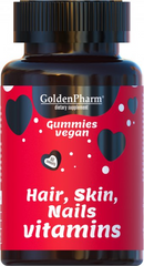 Golden Pharm, Вітаміни для волосся, шкіри та нігтів, 60 веганських мармеладних цукерок (GLF-47128), фото