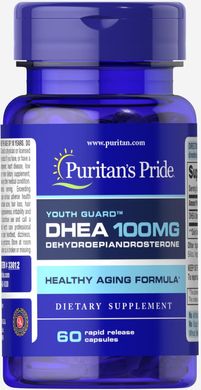 ДГЭА, DHEA, Puritan's Pride, 100 мг, 60 гелевых капсул (PTP-33012), фото