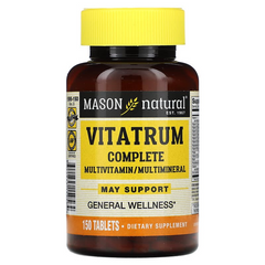 Полный комплекс мультивитаминов и минералов, Vitatrum Complete Multivitamin & Multimineral, Mason Natural, 150 таблеток (MAV-15956), фото