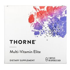 Thorne Research, Multi-Vitamin Elite, мультивітаміни для прийому вранці та ввечері, 2 флакони, по 90 капсул (THR-00708), фото