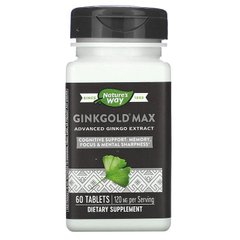Nature's Way, Ginkgold Max, 120 мг, 60 пігулок (NWY-15251), фото