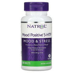 Natrol, Mood Positive 5-HTP, 5-гидрокситриптофан, 50 таблеток (NTL-05233), фото