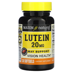 Mason Natural, Лютеин, 20 мг, 30 гелевых капсул (MAV-14028), фото