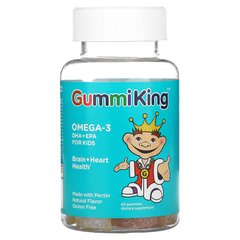 GummiKing, Омега-3 ДГК и ЭПК для детей со вкусом клубники, апельсина и лимона, 60 жевательных таблеток (GUM-00083), фото