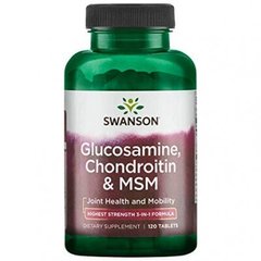 Глюкозамин, хондроитин и МСМ, Glucosamine, Chondroitin and Msm, Swanson, 250/200/150 мг, 120 таблеток (SWV-11009), фото
