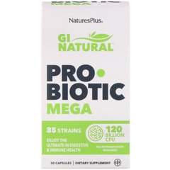 Nature's Plus, GI Natural, Probiotic Mega, пробиотики, 120 млрд КОЕ, 30 капсул (NAP-43902), фото