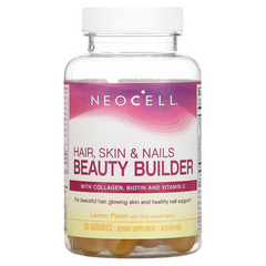 NeoCell, Средство для красоты волос, кожи и ногтей, лимон, 60 жевательных таблеток (NEL-13266), фото