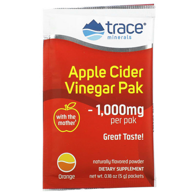 Trace Minerals, Органічний яблучний оцет, апельсин, 1000 мг, 30 пакетиків по 5 г (TMR-00672), фото