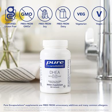 Pure Encapsulations, DHEA, 25 мг, 180 капсул (PE-00100), фото
