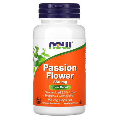 Страстоцвет (екстракт квітів), Passion Flower, Now Foods, 350 мг, 90 кап., (NOW-04763), фото