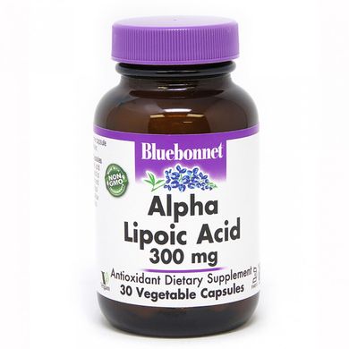 Альфа липоевая кислота 300 мг, Bluebonnet Nutrition, 30 растительных капсул (BLB-00853), фото