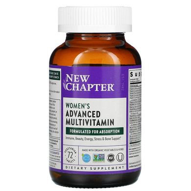 New Chapter, покращений мультивітамінний комплекс для жінок, 72 вегетаріанські таблетки (NCR-00303), фото