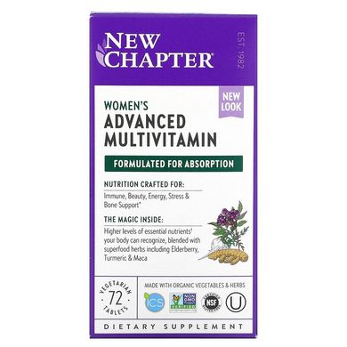 New Chapter, покращений мультивітамінний комплекс для жінок, 72 вегетаріанські таблетки (NCR-00303), фото