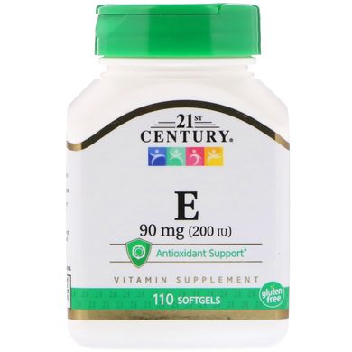 Вітамін Е 200, 21st Century Health Care, 110 кап. (CEN-21302), фото
