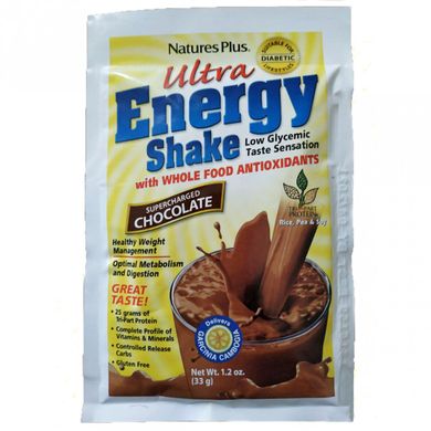Заменитель питания, вкус шоколада, Chocolate Ultra Energy Shake, Natures Plus, 264 грамма (NAP-95943), фото