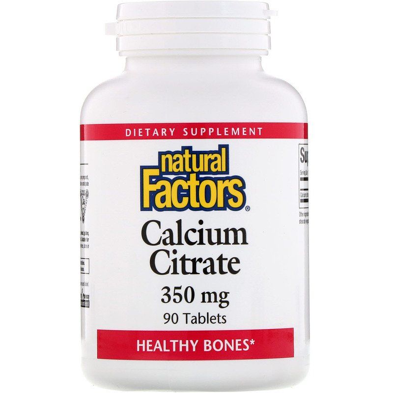 Цитрат кальция (Calcium Citrate), Natural Factors, 350 мг, 90 таблеток (NFS-01611)