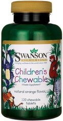 Витамины для детей, Children's Chewable, Swanson, вкус апельсина, 120 жевательных таблеток (SWV-11670), фото